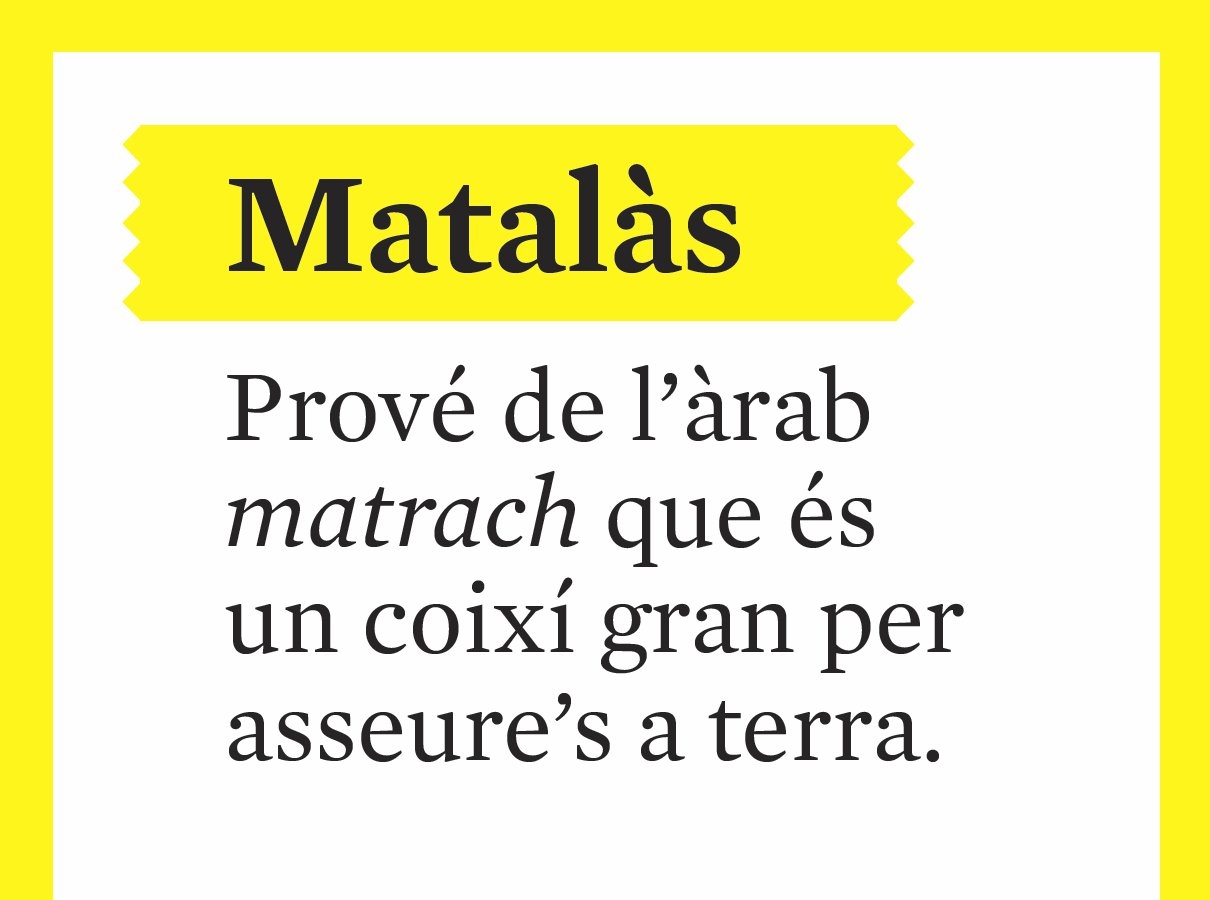 Etimologia de matalàs