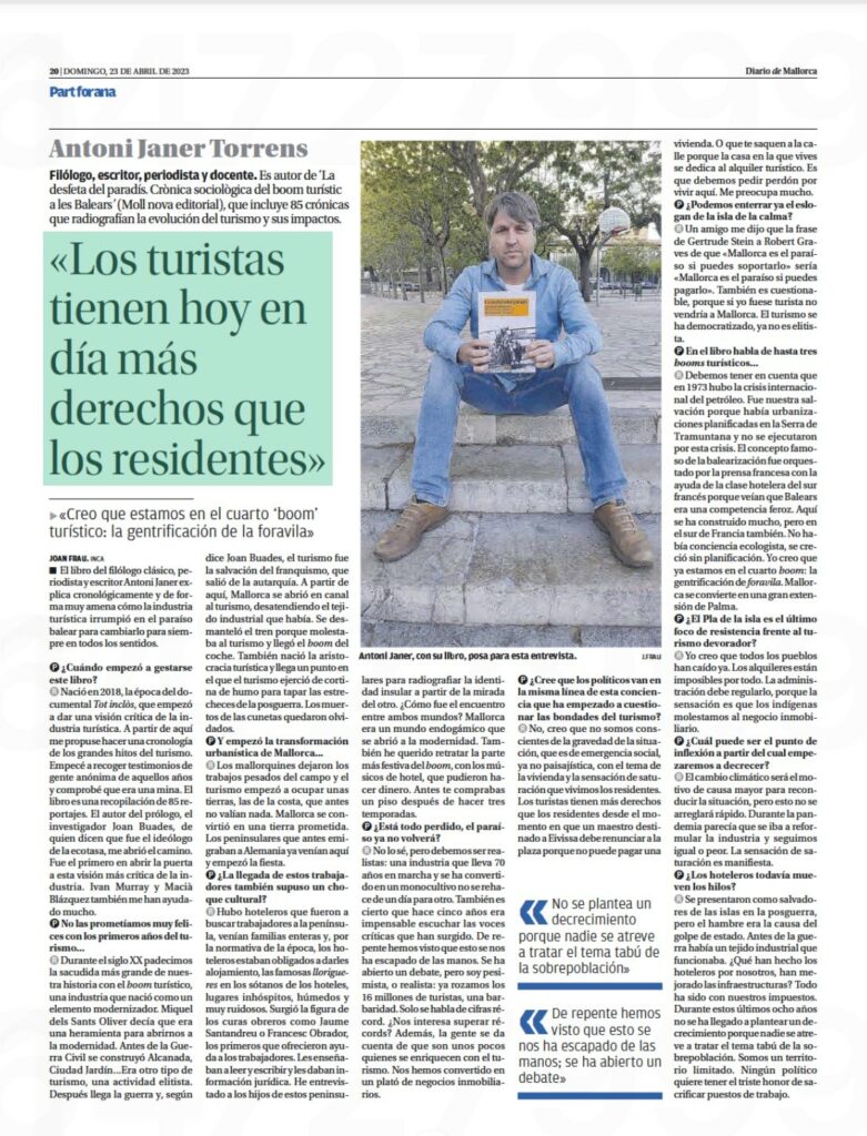 Entrevista Diario de Mallorca (23/04/2023)